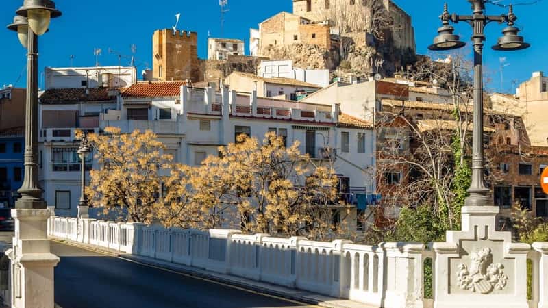 View of the town of Buñol, Valencian Community, Spain, known for the Tomatina Festival