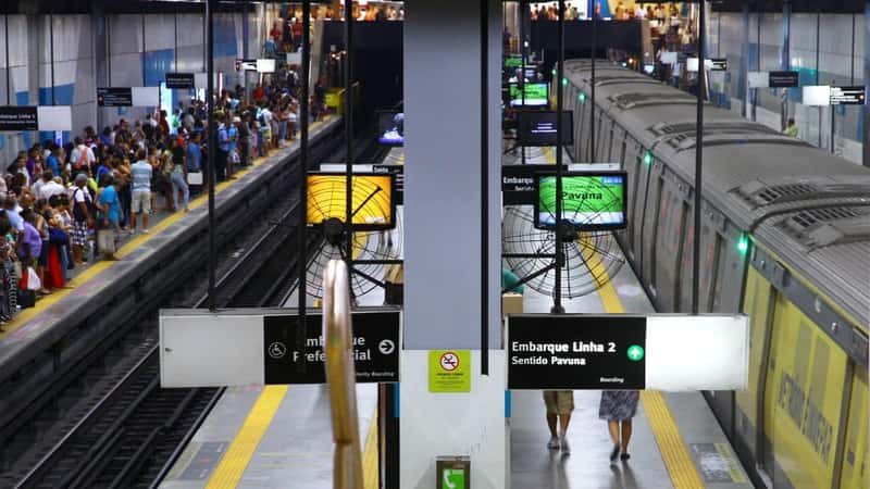 RIO DE JANEIRO, BRAZIL - 10 February 2014. An interior view from a metro station in Rio de Janeiro.