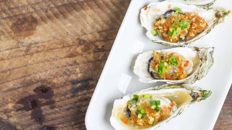Baked oysters