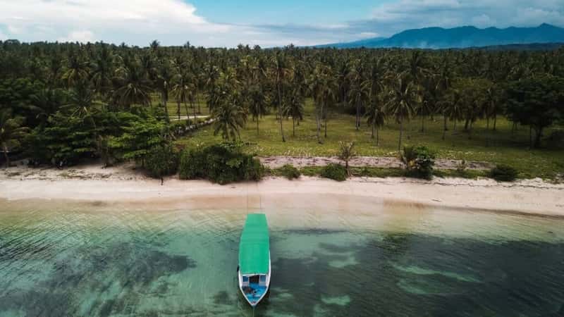 Sira beach north lombok aerial view