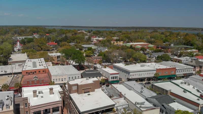 Aerial view of Beaufort, SC.