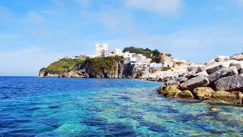Crystally clear water of the island of Ponza, Italy