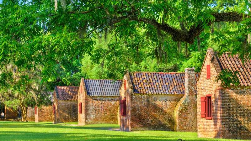 Preserved plantation slave homes in Charleston, South Carolina, USA.