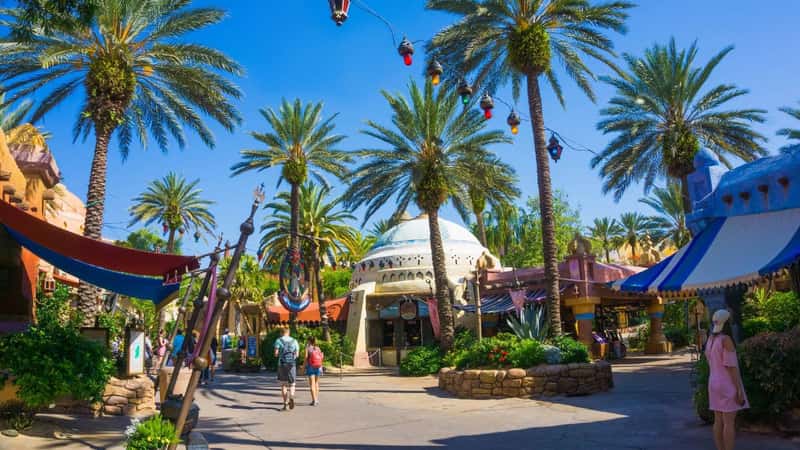 Orlando, Florida - May 09, 2018: People going at park Islands of Adventure at Orlando, Florida on May 09, 2018