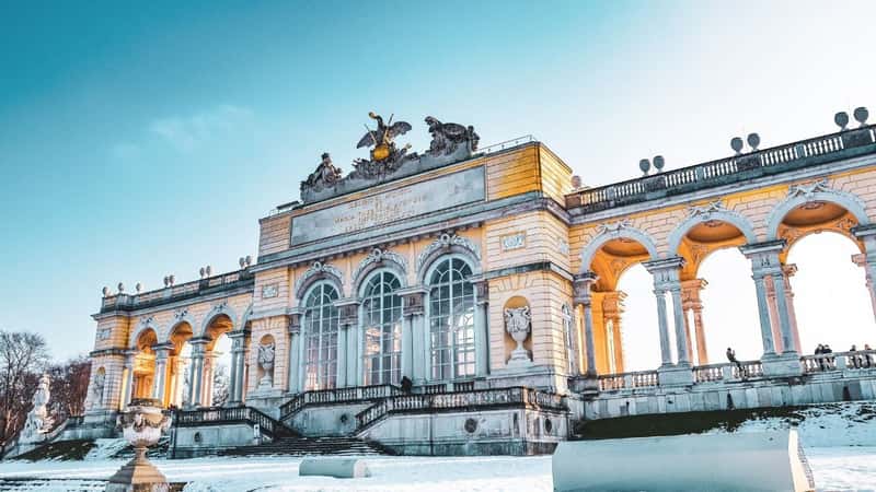 Vienna, Vienna / Austria - 27 02 2013 : View on Gloriette structure in Schonbrunn Palace, Vienna, Austria Winter, February