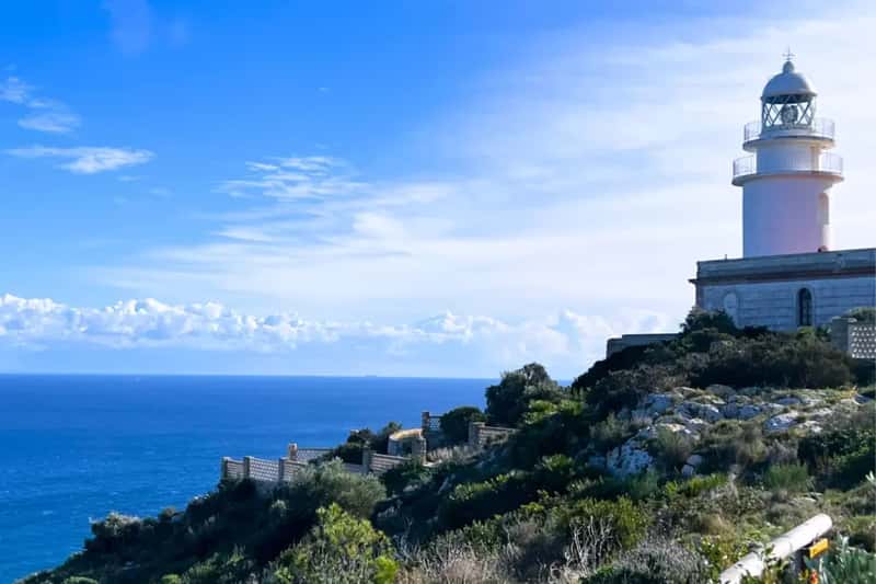 lighthouse of cullera with panoramic view of the sea