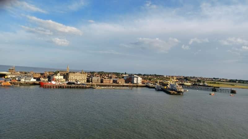 the port of harwich in essex england viewed from the river stour