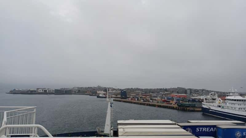 lerwick harbour viewed from a northlink ferry shetland scotland uk