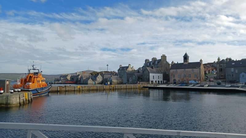 a lifeboat in lerwick harbour shetland scotland