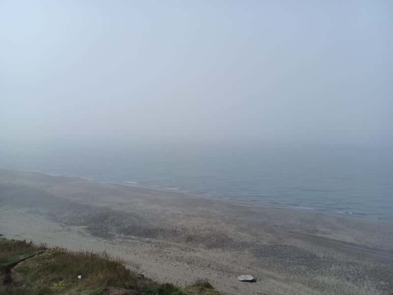 sea mist over the artic ocean in Utqiagvik alaska usa