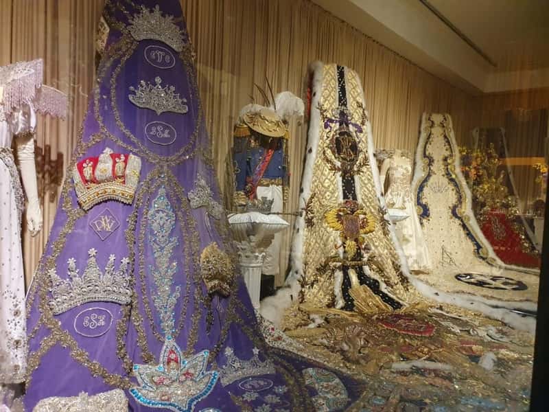 colourful mardi gras dresses on display at mobile carnival museum alabama