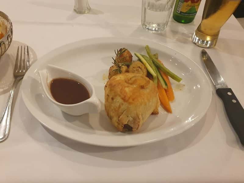a beef wellington served at hotel caesars' restaurant on avenida revolucion tijuana baja california mexico