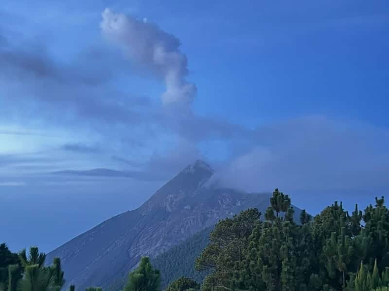 Fuego volcano as seen from base camp at Acatenango