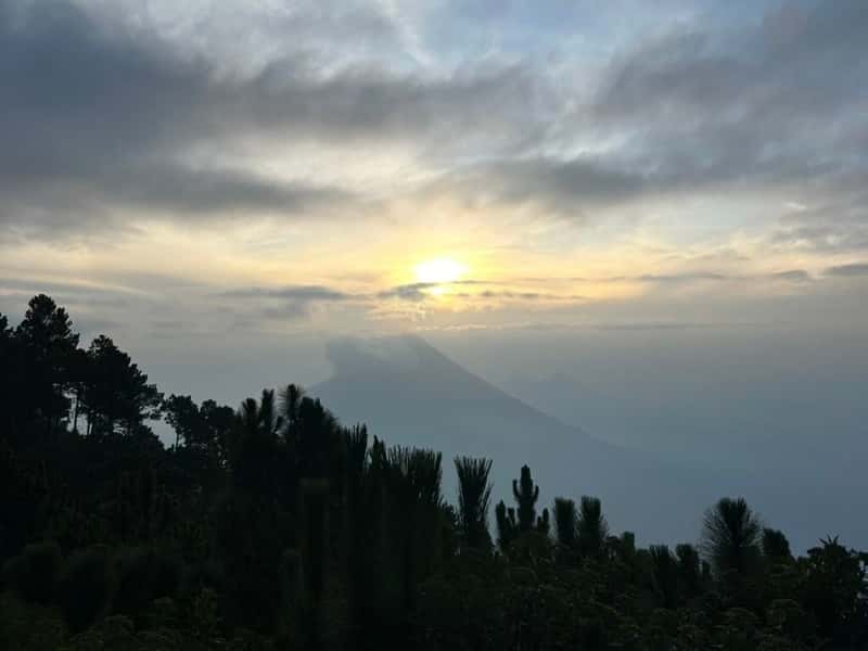 View of the sunrise from base camp