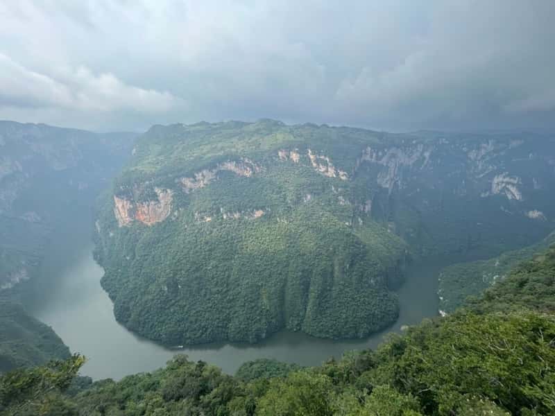 View of the canyon and river from above