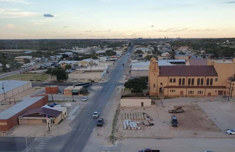 view of main street big spring texas usa from hotel settles 