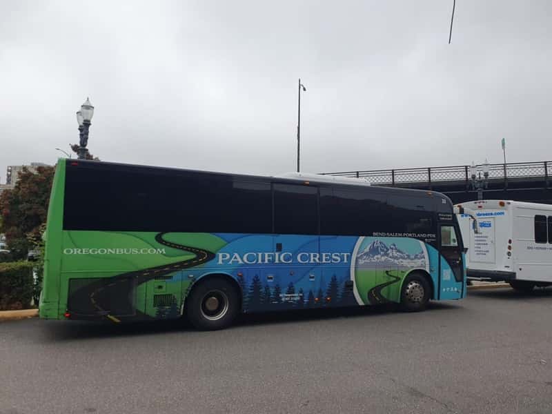a temsa safari coach operated by pacific crest bus lines at union station portland oregon usa