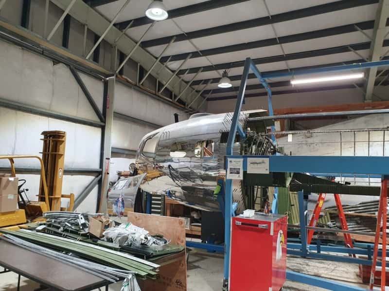 a B-17 known as lacey lady being restored in salem oregon usa