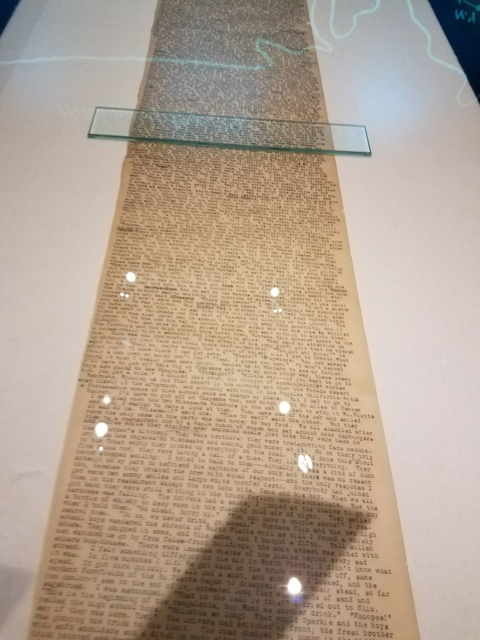 Worst photo ever, right? I was too excited. Anyway, Jack Kerouac's original On The Road manuscript.&nbsp;