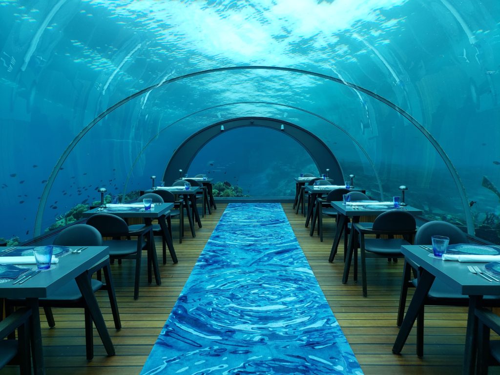 5.8 underwater restaurant in maldives
