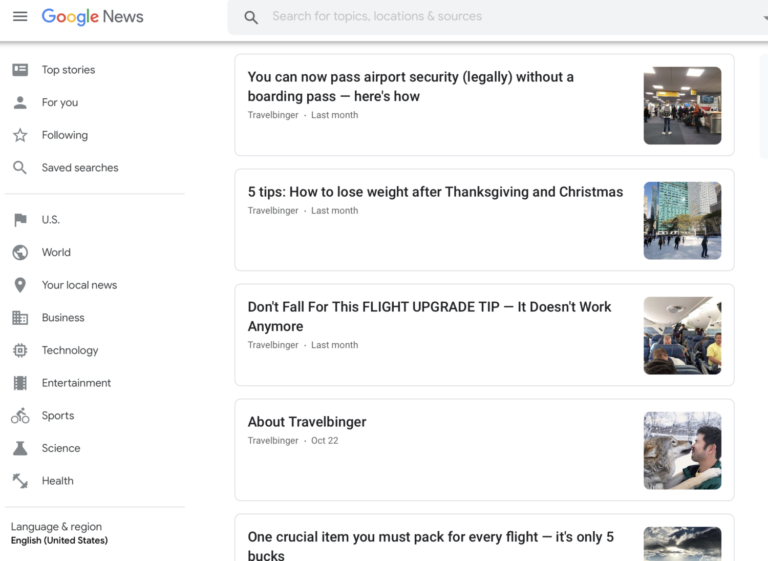 Travelbinger is now featured on Google News — here’s why it’s important