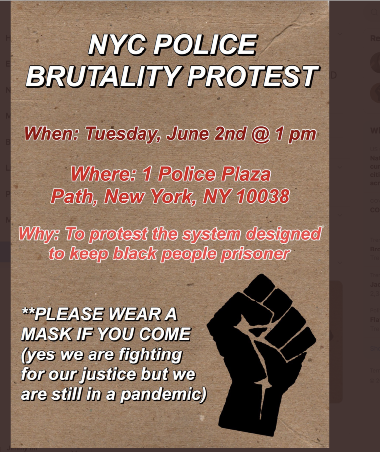 NYC Protest June 2 at 1 PM #JusticeForFloyd #BlackLivesMatter