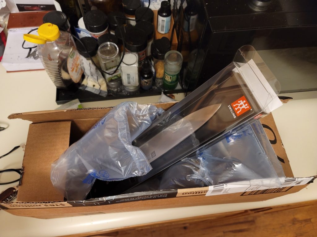 Zwilling Henckels chef knife on Amazon
