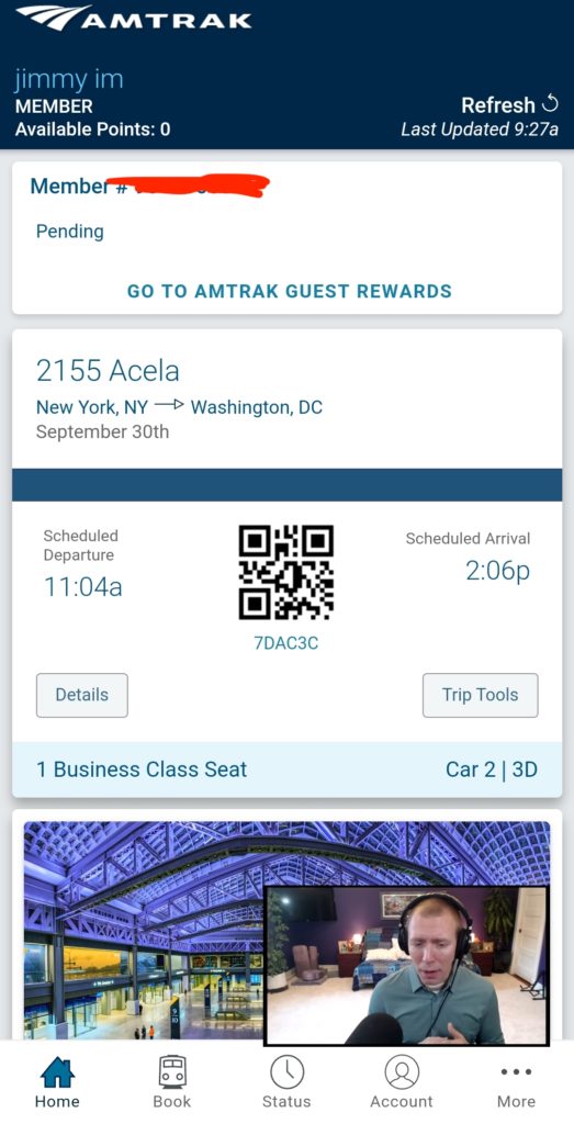 Boarding Ticket QR Code Amtrak