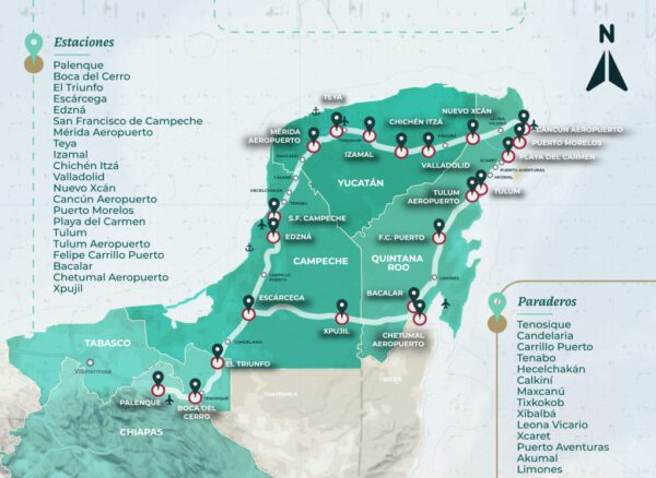 Map of the Maya Train (Via https://trenmayaa.com)