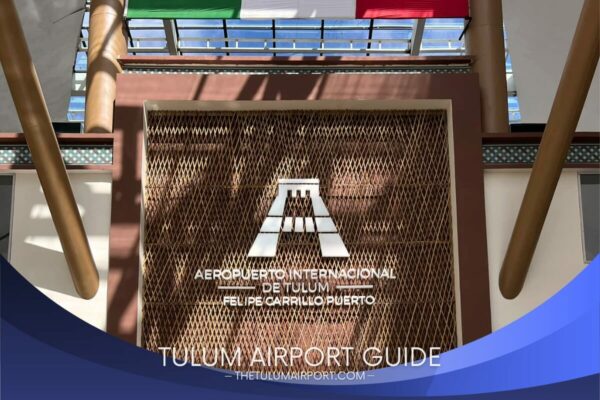 Image of the welcome gate at Tulum International Airport